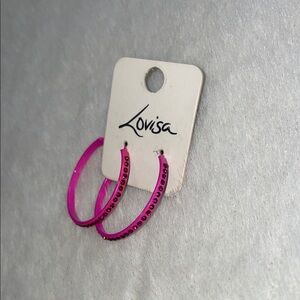 Pink Hoop Earrings